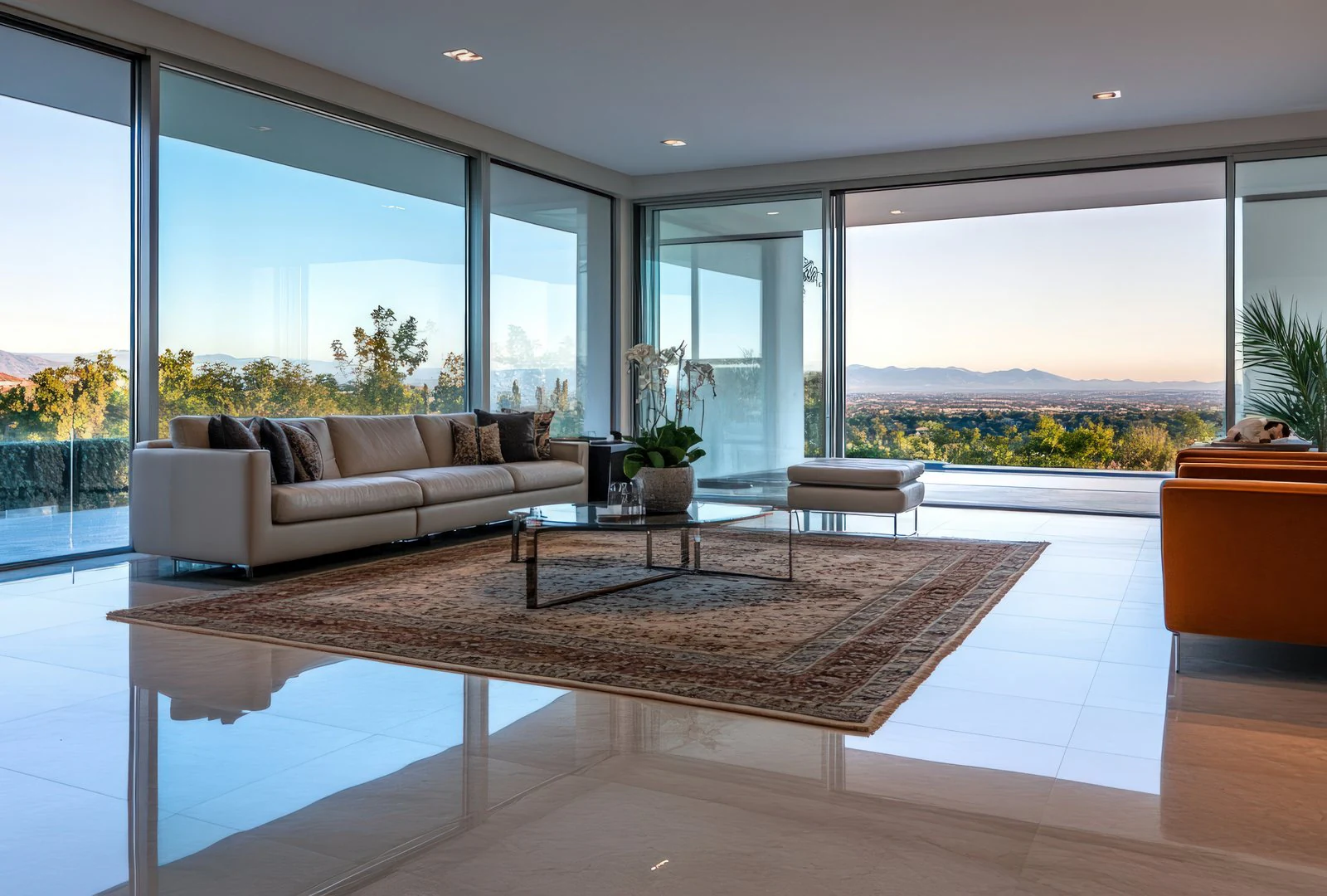 Polished living room prepared for presentation